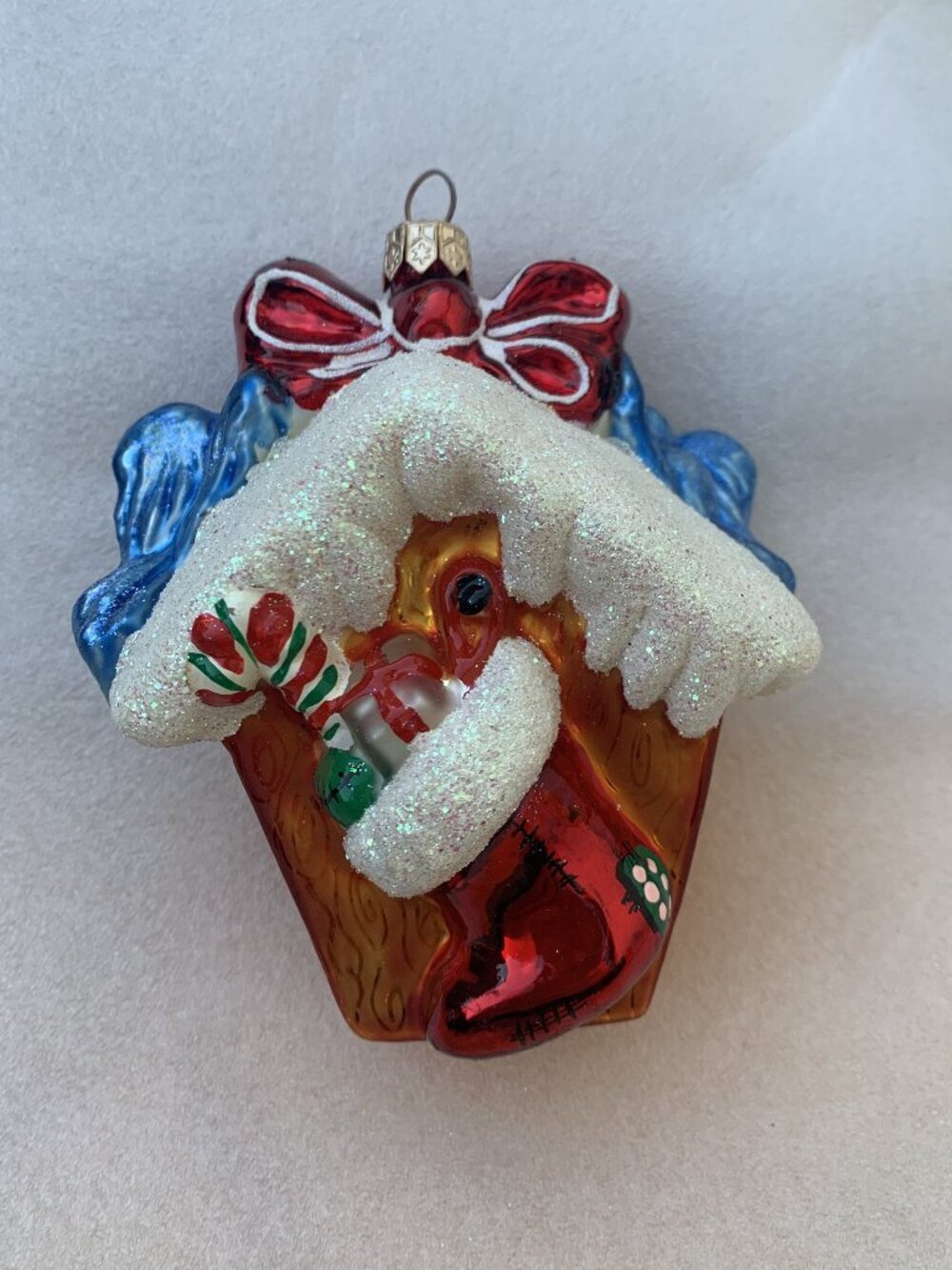 VINTAGE CHRISTOPHER RADKO CHRISTMAS TREE GLASS ORNAMENT Holiday Tweets Birdhouse